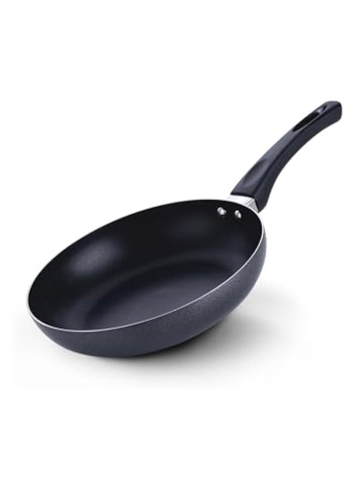 22 CM Nonstick Frypan- Strong Press Aluminum Body With Non-Stick Coating And Heat Resistant Bakelite Handle Black