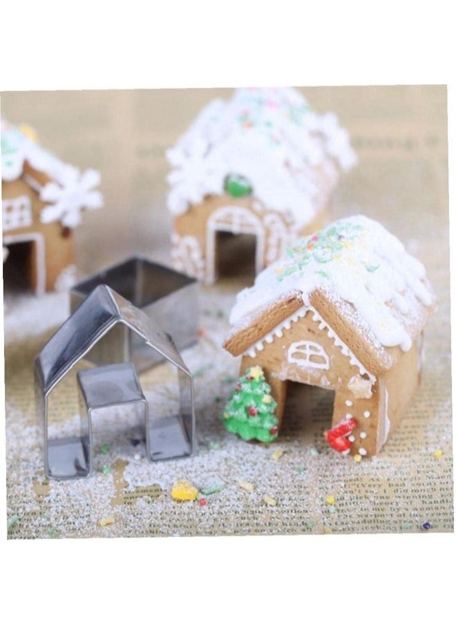 PULABO 3pcs Christmas Gingerbread House Biscuit Cutter Set Stainless Steel Cookie Convenient