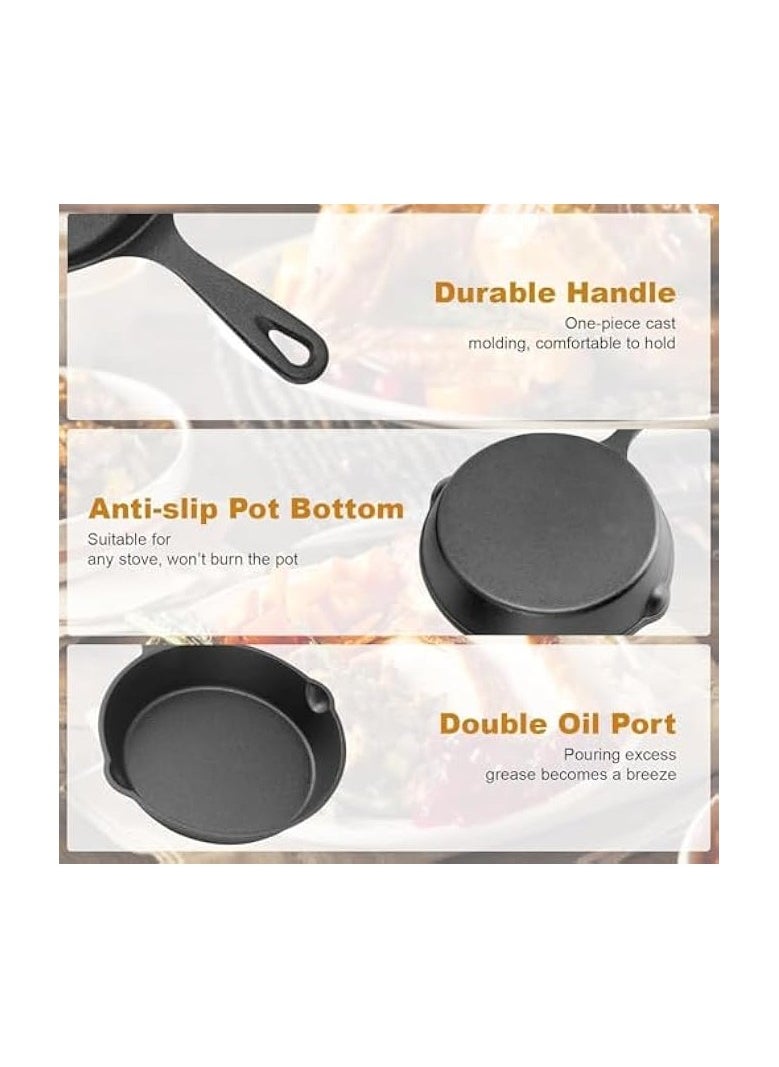 Pre Seasoned Cast Iron Skillet 3 Piece, Cast Iron Grill Pan, Frying Pans, Saute Fry Pan, Cast Iron Set,Cast Iron pan 3-Piece Set, Cast Iron Skillets-10