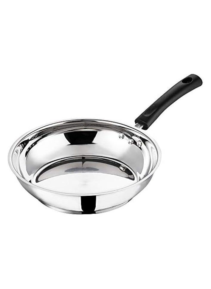 Stainless Steel Frying/Stirfry/Saute/Egg Pan,Skillet 20 cm, SAS Bottom,Induction and Gas Stove Friendly,Sturdy Handle,Heavy Bottom