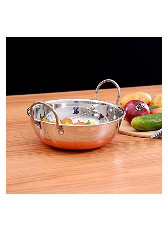 Kadai Copper Bottom & Stainless Steel Handle 21Cm, Multi