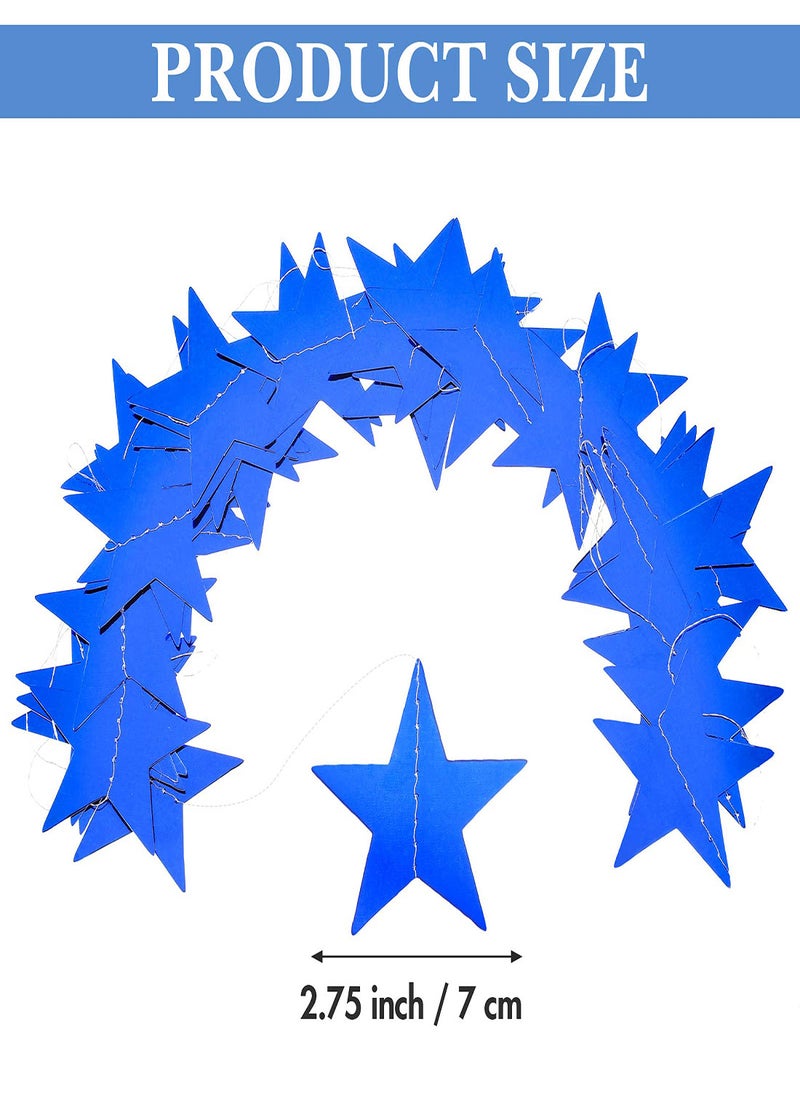 Star Paper Garland 8Pcs 4m Long Banner Backdrop Party Decorations Reflective Star Paper Garland Sparkling Star Bunting Banner Decorations for Wedding Birthday Party Holiday Banner Backdrop