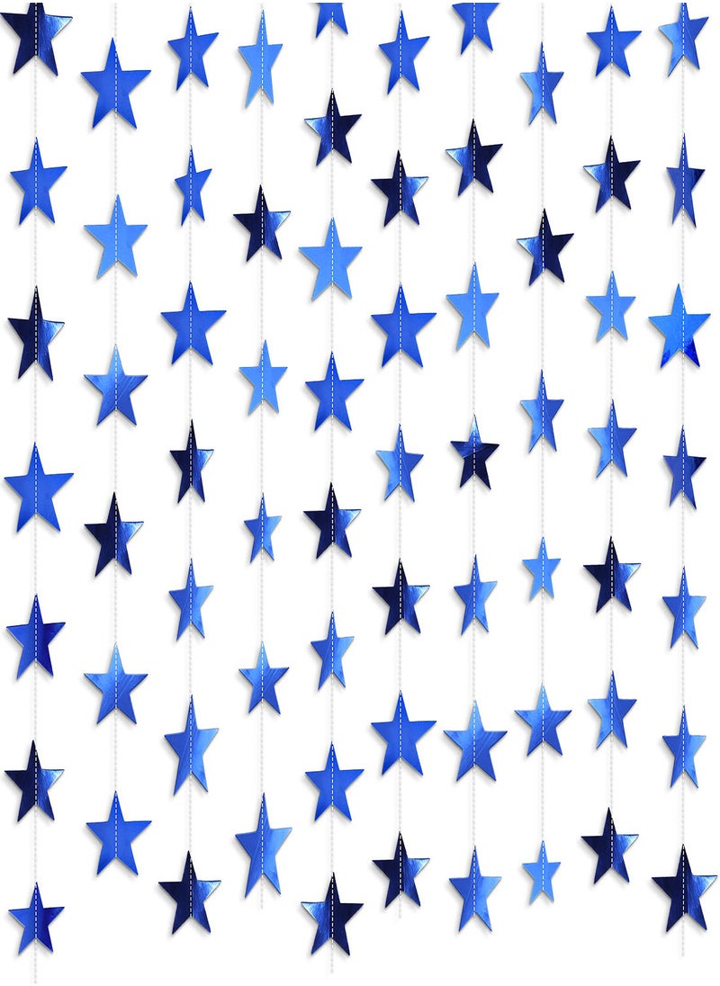 Star Paper Garland 8Pcs 4m Long Banner Backdrop Party Decorations Reflective Star Paper Garland Sparkling Star Bunting Banner Decorations for Wedding Birthday Party Holiday Banner Backdrop