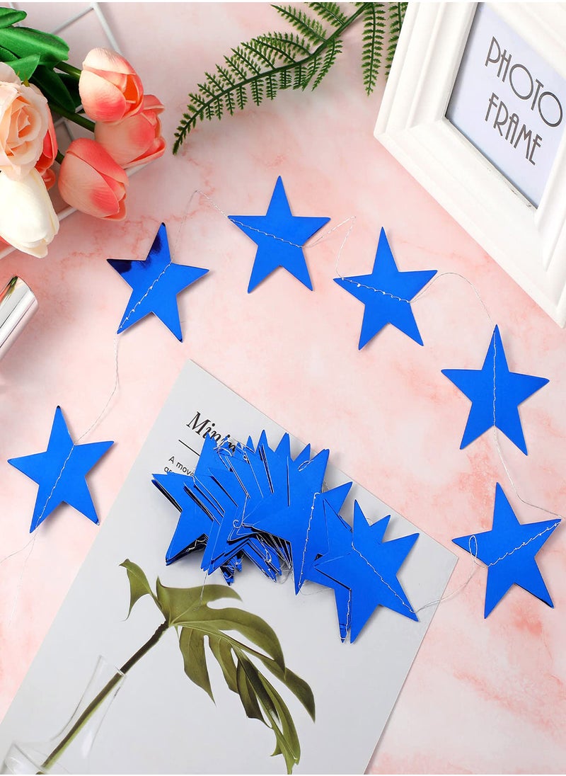 Star Paper Garland 8Pcs 4m Long Banner Backdrop Party Decorations Reflective Star Paper Garland Sparkling Star Bunting Banner Decorations for Wedding Birthday Party Holiday Banner Backdrop