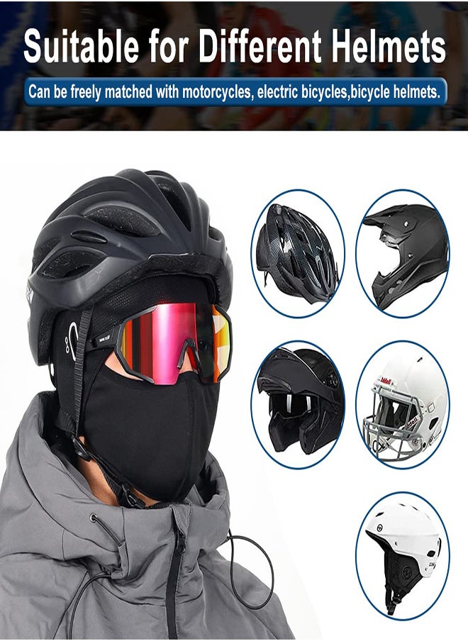 Winter Cycling Caps Under Helmet Thermal Fleece Beanie Hat with Face Cover for Men and Women Waterproof Windproof Cycle Skull Cap Ski Cap Balaclava Mask Bike Bicycle Helmet Liner for Sports