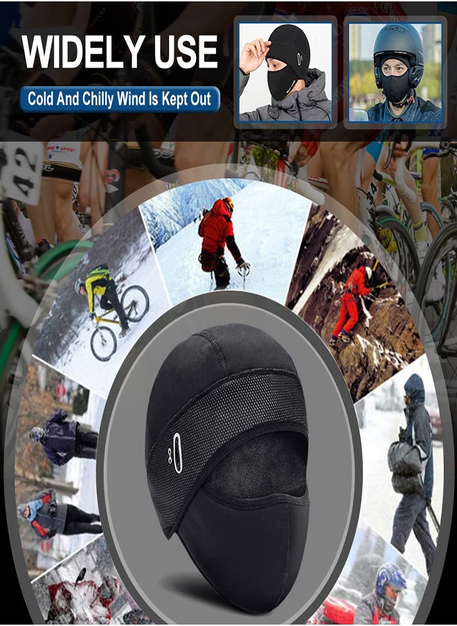 Winter Cycling Caps Under Helmet Thermal Fleece Beanie Hat with Face Cover for Men and Women Waterproof Windproof Cycle Skull Cap Ski Cap Balaclava Mask Bike Bicycle Helmet Liner for Sports