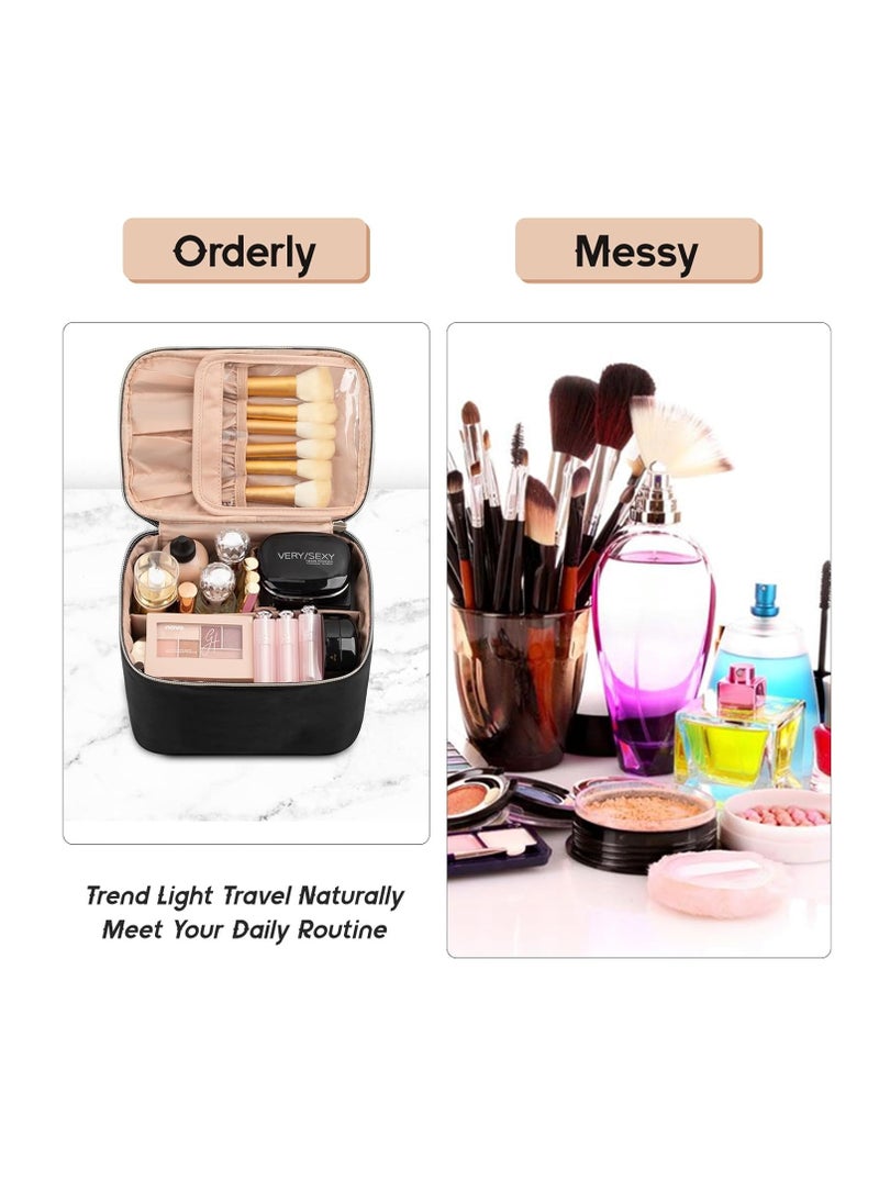 OCHEAL Makeup Bag, Large Capacity Travel Make Up Bag for Cosmetics Vertical Storage,Toiletry Bag for Skincare Makeup Organizer Bag