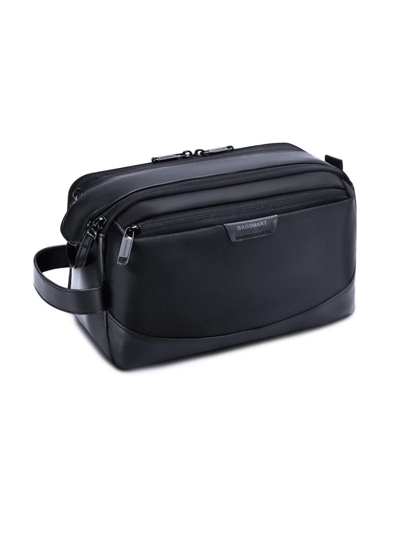 BAGSMART Toiletry Bag for Men, Large Travel Toiletry Organizer, Dopp Kit Water-resistant Shaving Bag for Toiletries Accessories - Black