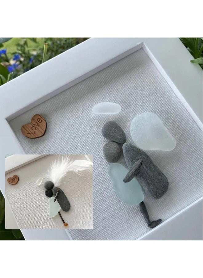 Sea Glass Art Sympathy Gift, Memorial Gift Sorry for Your Loss Gift Sea Glass Art Sympathy Gift, Sea Glass Art Wall Decor Framed, Remembrance Gifts for Loss of Loved (Male)