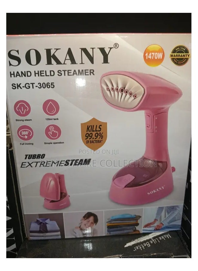 Sokany Sk-Gt-3065 Hand Held Extreme Steamer 120ML Water Tank Wrinkle Free Handheld Garment EXTREME Steamer 1470W High Power 2 Modes Multifunction Electric Steam