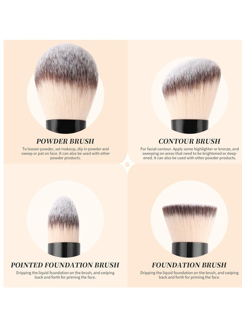 DUcare Makeup Brushes Duo End Foundation Contour Powder and Buffer Brush Bronzer Double Makeup Brush Set 2Pcs black