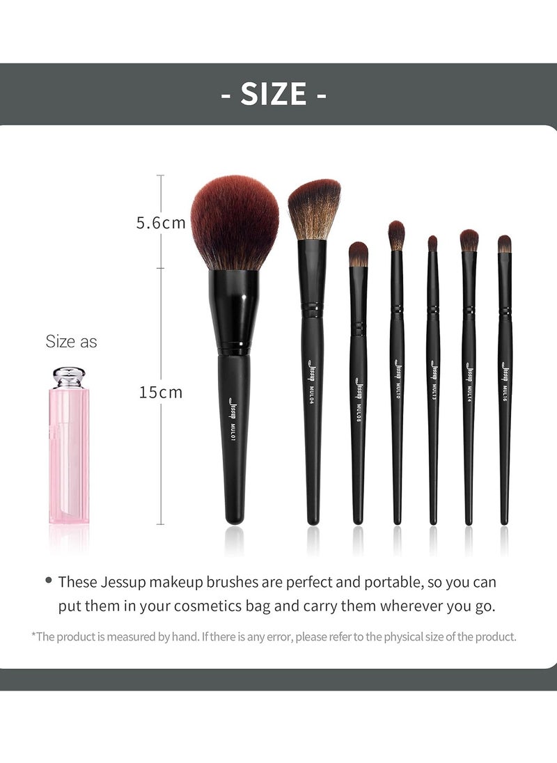 Jessup Makeup Brushes Set Premium Synthetic Powder Foundation Highlight Concealer Eyeshadow Blending Eyebrow Liner Spoolie Brush Set Black 21pcs T271