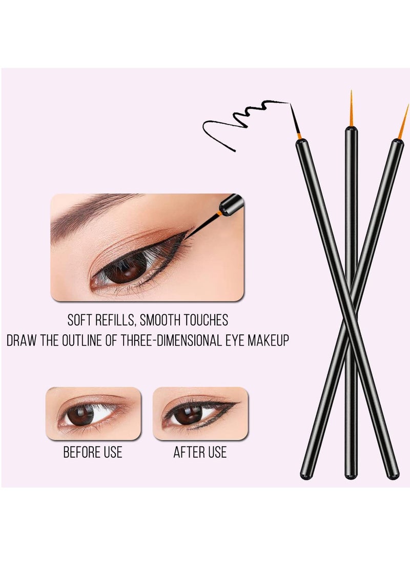 KINGMAS 100 Pack Eyeliner Brush, Disposable Ultra-fine Point Eyeliner Applicator Cosmetic Eye Wands Eye Liner Makeup Toolc