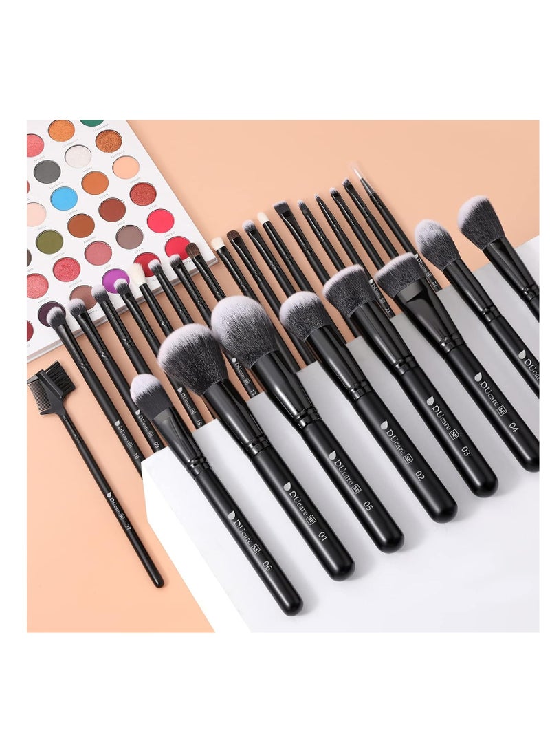 DUcare Professional Makeup Brushes Set 27Pcs Makeup Brush Set Premium Synthetic Kabuki Foundation Blending Face Powder Blush Concealers Eye Shadows Brushes