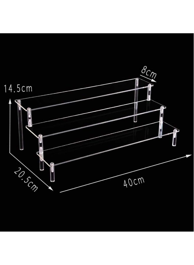 Acrylic Display Risers, 3 Tier Perfume Organizer Stand, Clear Cupcake Stand Holder, Large Shelf Risers for Figures, Dessert Shelves for Party, Riser Stand for Decoration and Organizer