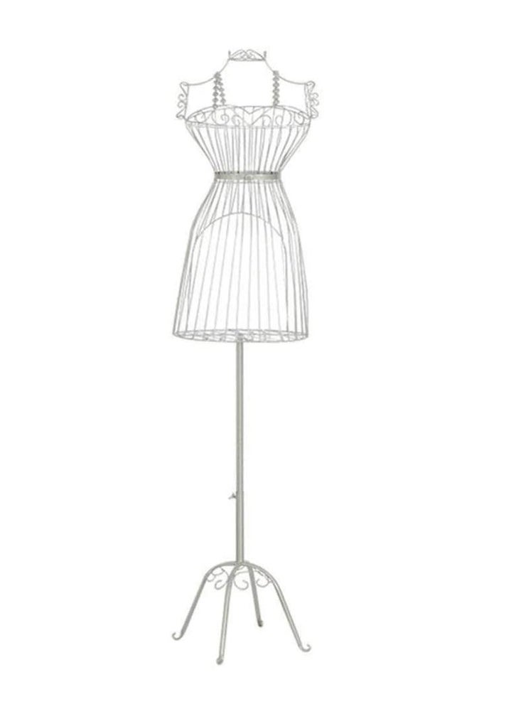 Female Mannequin Torso Body Dress Mannequin body Seamstress dummy Iron Mannequin Female Dress Hanger Stand Form Steel Wire Frame Decorative White 37x170x37cm