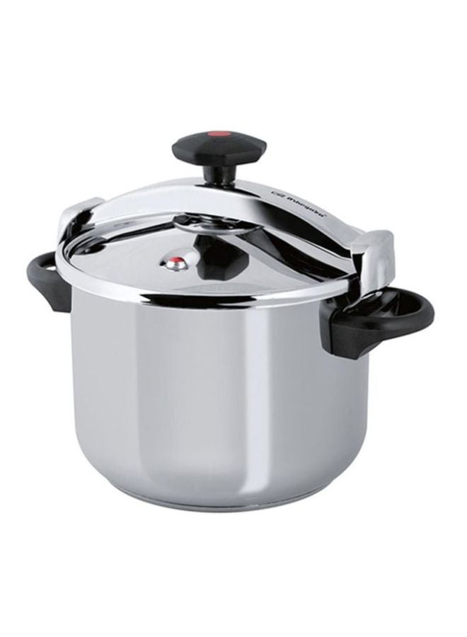 Stainless Steel Pressure Cooker Silver 9Liters