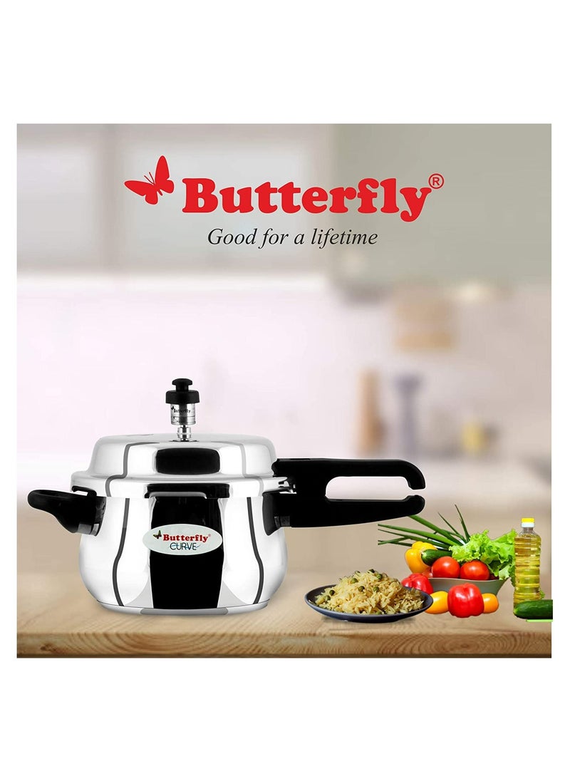 Butterfly Stainless Steel 3-Liter Curve Pressure Cooker