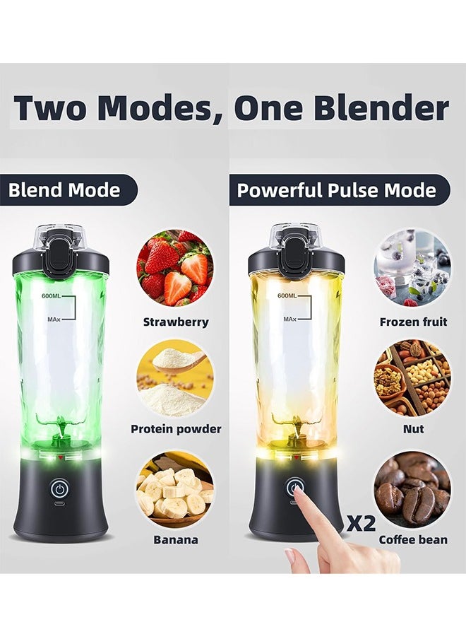 Electric Juicer Blender Bottle,Sports Blender & Smoothie Maker, Shaker cups with Stainless Steel Blades for Ice & Frozen Fruits, Compact & Portable, Black