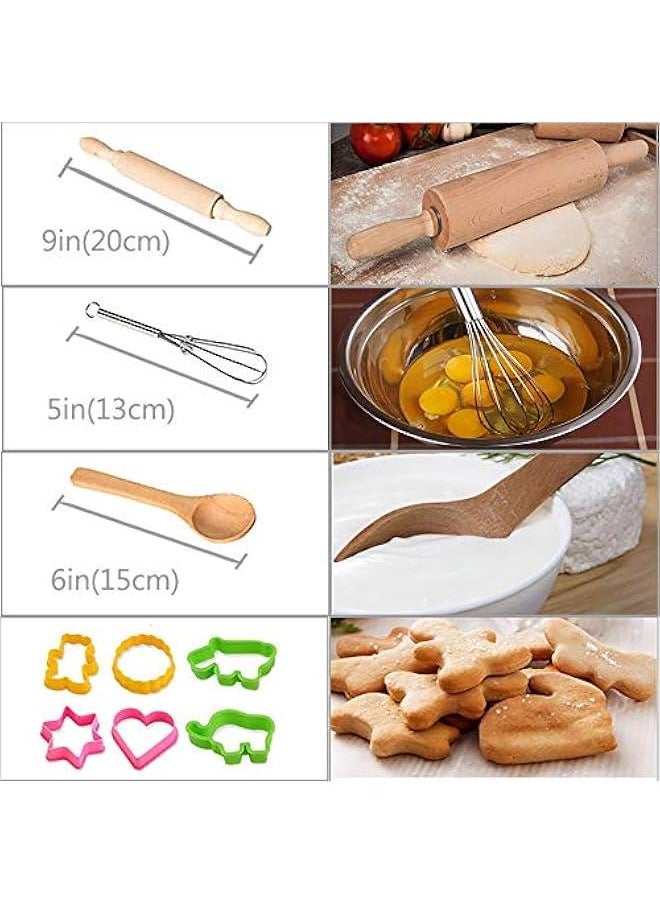 Chef Set for Kids - 13 Pcs Kids Cooking and Baking Set Includes Kids Apron, Chef Hat, Utensils, Cooking Mitt for Kids Chef Role Play Set , Gift for 3 Year Old Girls and up(Cake) …