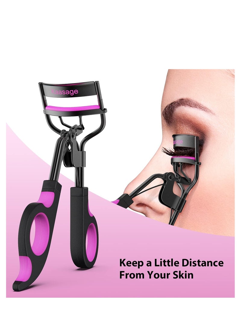 Kaasage Eyelash Curler with Pads, Lash Curler with 5 Extra Silicone Replacement Pads, Achieve Perfect Curls in 5 Seconds