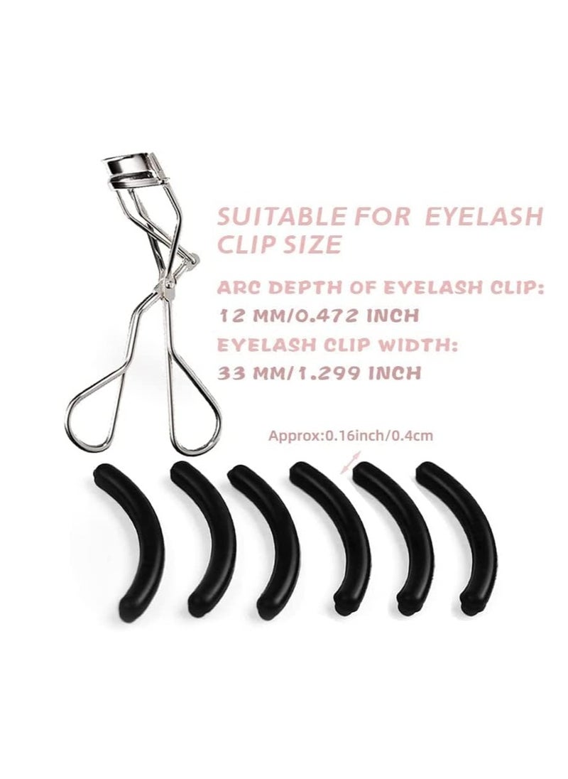 GOUWEIBA 28pcs Eyelash Curler Refill Pads - Silicone Rubber Universal Eye Lash Curler Replacement with Clear Storage Box (Black)