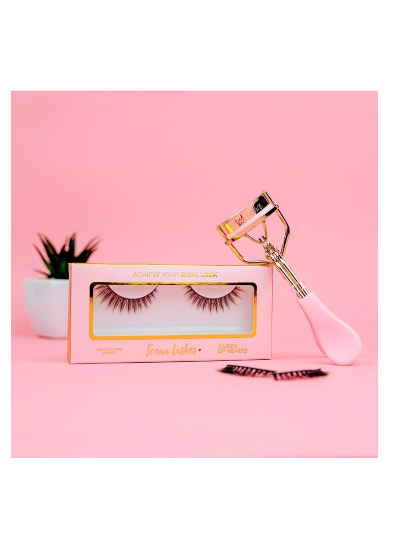 Eyelash Curler - 24K Gold-Plated Stainless Steel Precision Eye Lash Curler for Lush, Luxurious Lashes - Silicone Eyelash Curler Pads, Ergonomic Cushioned Handles - with Replacement Pads