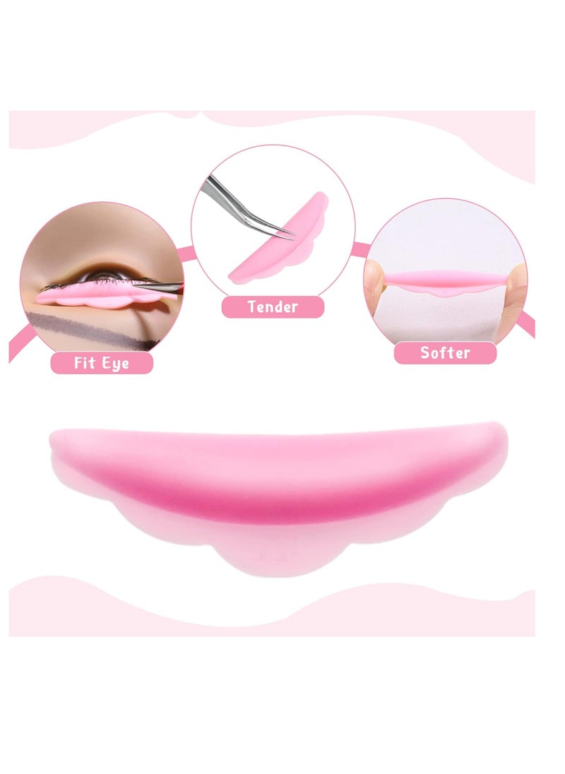 Hicarer 48 Pieces Lash Lift Rods Silicone Eyelash Pads Raise Eyelashes Rods (Small, Medium, Large), Eyelash Perming Curler Rods Silicone Lash Lift Shields for Eyelashes Supplies Makeup Tool(Pink)