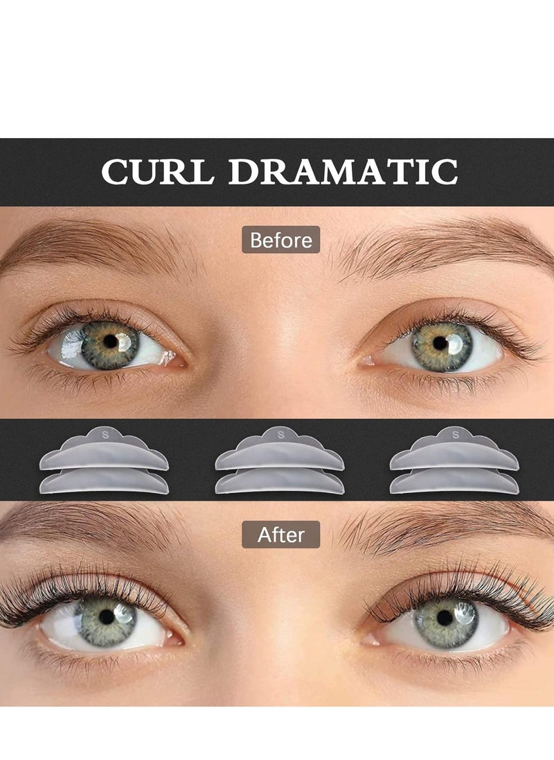 Libeauty Lash Lift Rods, Lash Lift Pads, 6 Pcs SSS Reusable Eyelash Perming Curler Shield Pads, with Premium PU Storage Case for Perfect Lash Lifting