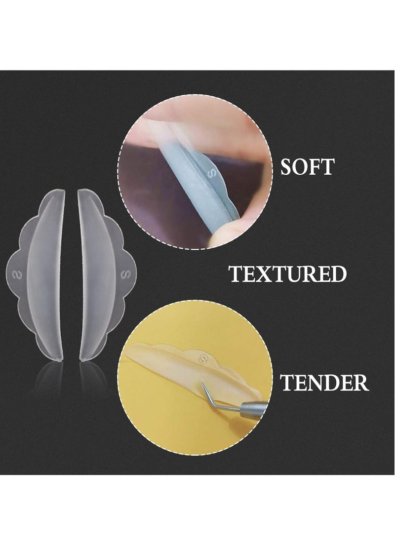 Libeauty Lash Lift Rods, Lash Lift Pads, 6 Pcs SSS Reusable Eyelash Perming Curler Shield Pads, with Premium PU Storage Case for Perfect Lash Lifting
