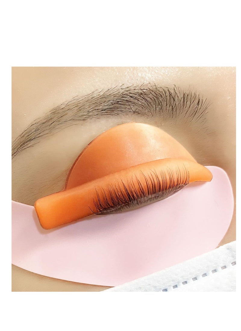 PERMANIA Silicone Curler Pad, 10Pcs/5sizes for Lash Perm Kit Reusable Soft C & D Curls Eyelash Lifting Rod Makeup Beauty Tool Lash Lift Pads (Orange)