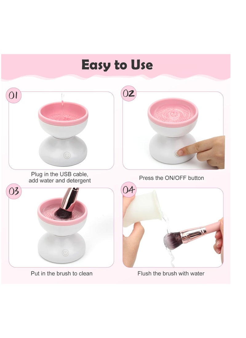 Electric Makeup Brush Cleaner, Luxiv Wash Makeup Brush Cleaner Machine Fit for All Size Brushes Automatic Spinner Machine, Painting Brush Cleaner