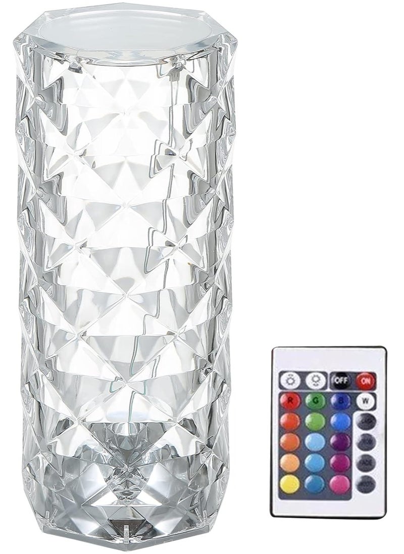 Acrylic Diamond Table Lamp Acrylic Diamond Table Lamp Desk Beside Light With Controller Sensitive Touching Control 16 Different Lighting Colors Flash Strobe Fade Smooth 4 Diverse Lighting