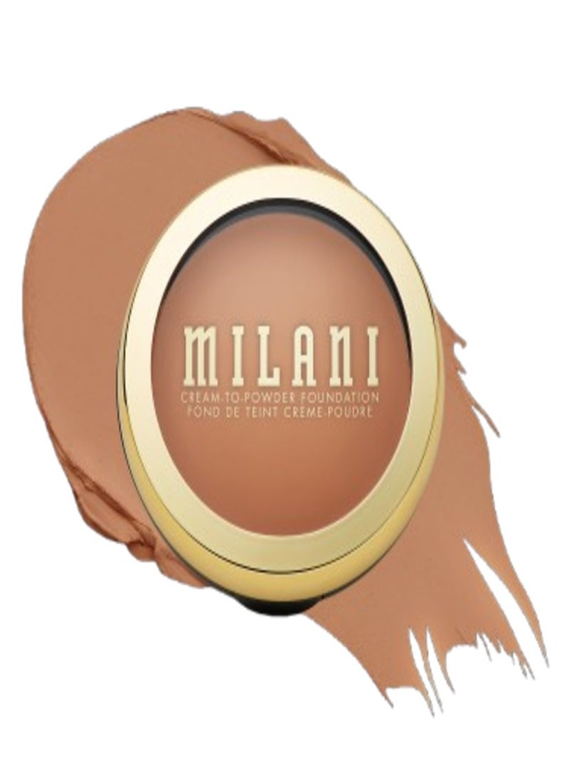 Milani Conceal + Perfect Smooth Finish Cream to Powder Foundation – 275 Amber | Full Coverage, Lightweight, Natural Matte Finish, Buildable Formula, Long-Lasting Wear, Vegan & Cruelty-Free