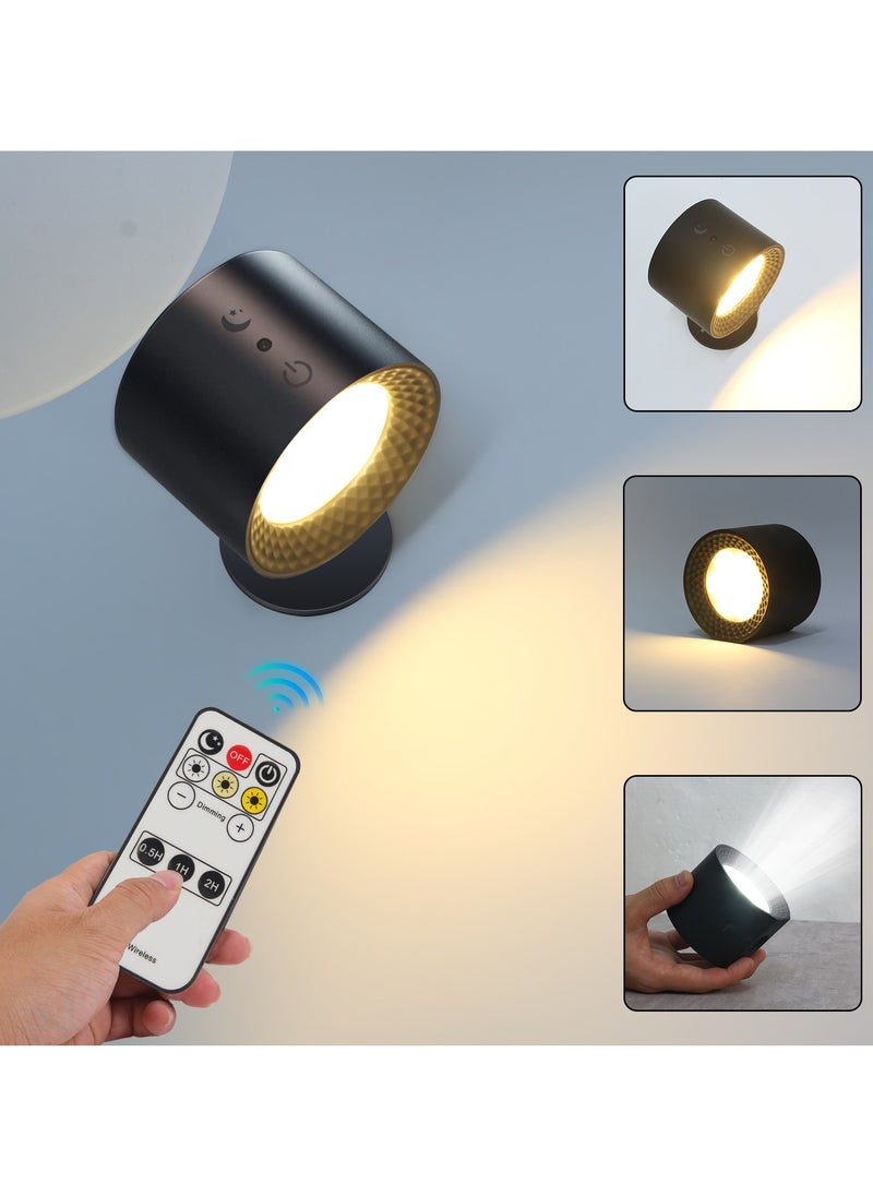 Rechargeable Wall Sconce with Remote Control – 360° Adjustable, Wireless, Dimmable, 1800mAh Battery, Magnetic Base