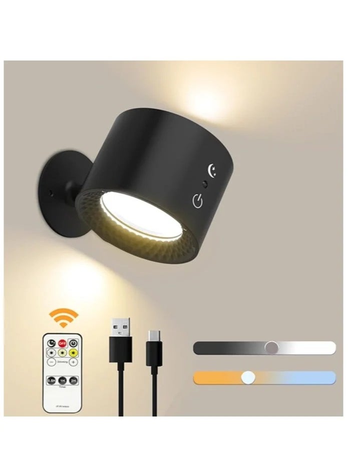 Wall Lights Wall Lamp with Remote, 5V, Battery Operated Wall Sconce 2000mAh Rechargeable Battery, 3 Color u0026 Dimmable, Led Wall Light with a Magnetic Link Base