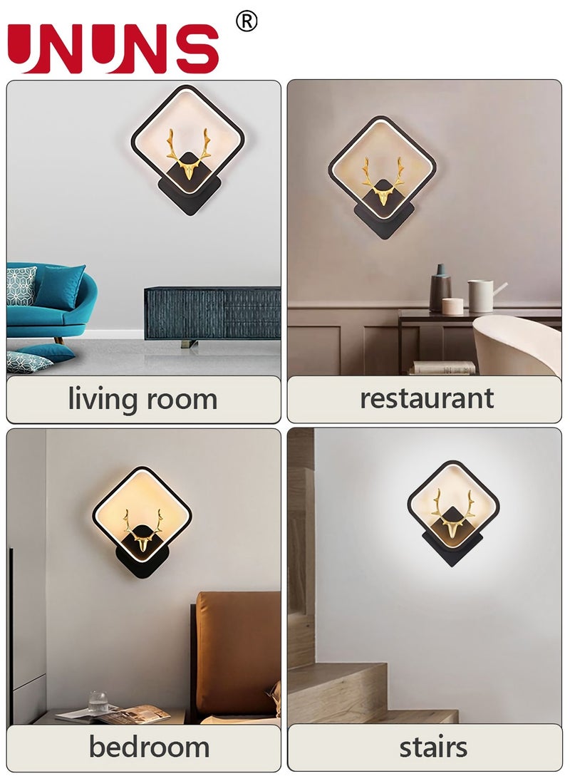 LED Wall Lights,Square Deer Head Shaped Dimmable Wall Sconces,Wall Lamps For Bedside Hallway Living Room