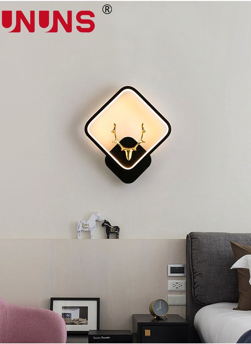 LED Wall Lights,Square Deer Head Shaped Dimmable Wall Sconces,Wall Lamps For Bedside Hallway Living Room