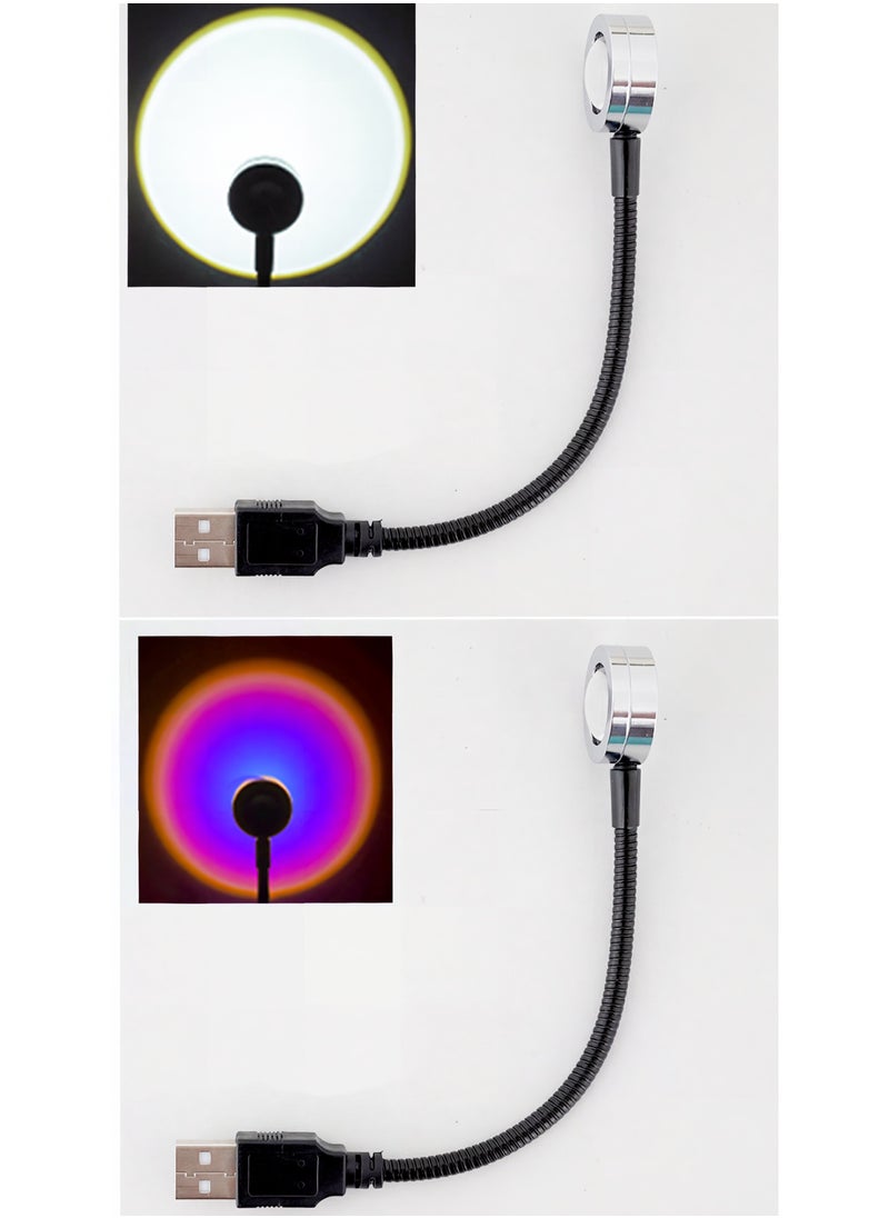 USB LED Lamp, Holiday Atmosphere Decorative Lights, Portable Reading and Office Travel Lamp, 360-Degree Omni-Directional Flexible Tube, USB Plug-and-Play TV Wall Background Lamp