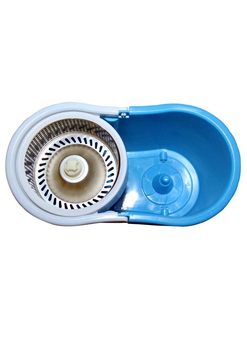 360° Steeliness Steel Rotating Mop With Bucket Dual Mop Heads Use Squeeze Rotating Mop To Quickly Dispensing Rag Floor Mop And Washing Blue Floor Mop