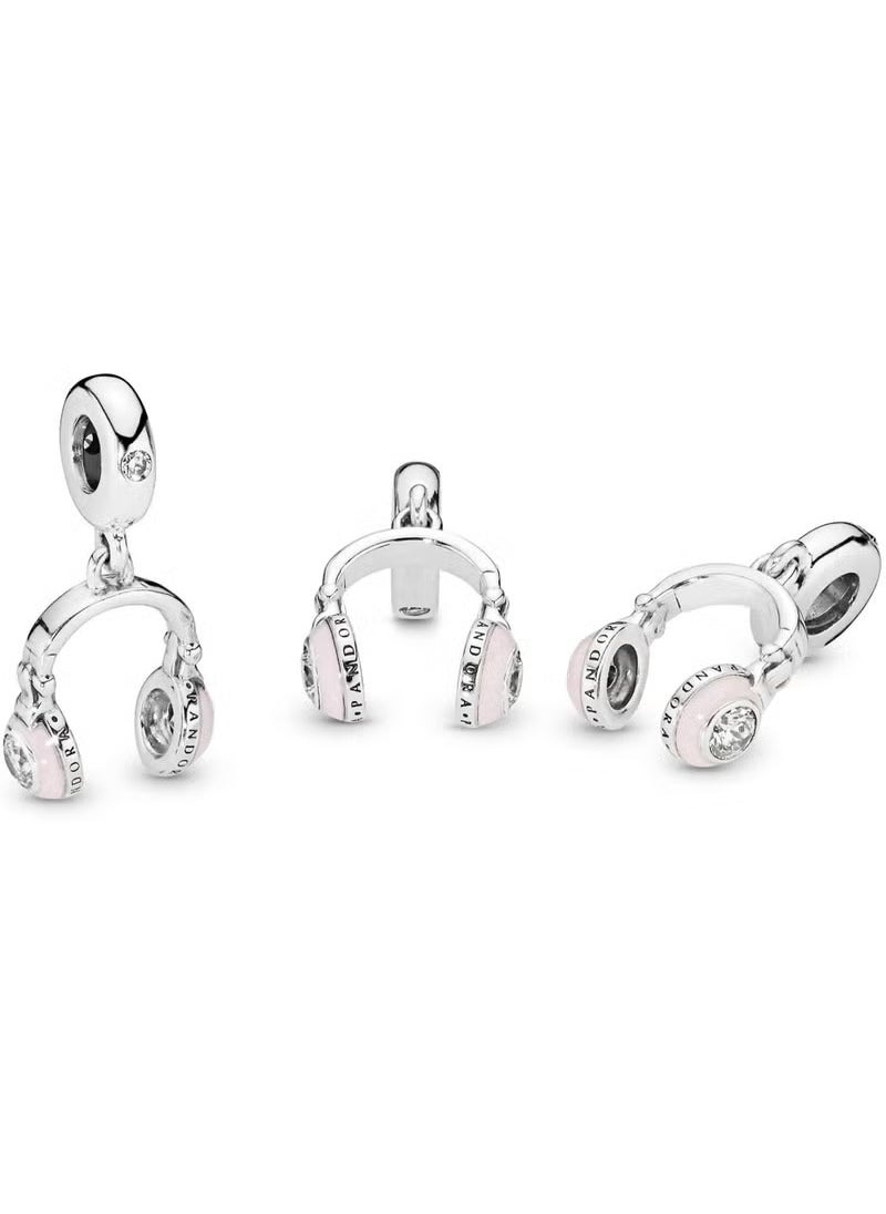 PANDORA Jewelry Headphone Pendant 925 Sterling Silver Cubic Zirconia