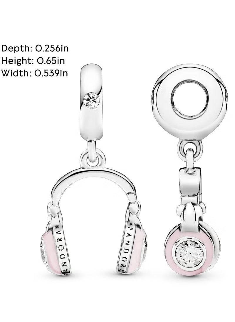 PANDORA Jewelry Headphone Pendant 925 Sterling Silver Cubic Zirconia