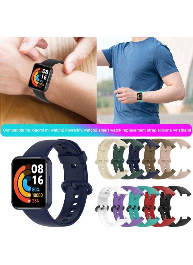 Smart Watch Band, Silicone Replacement Wristband Compatible for Xiaomi Mi Watch2 Lite, Compatible for Redmi Watch 2