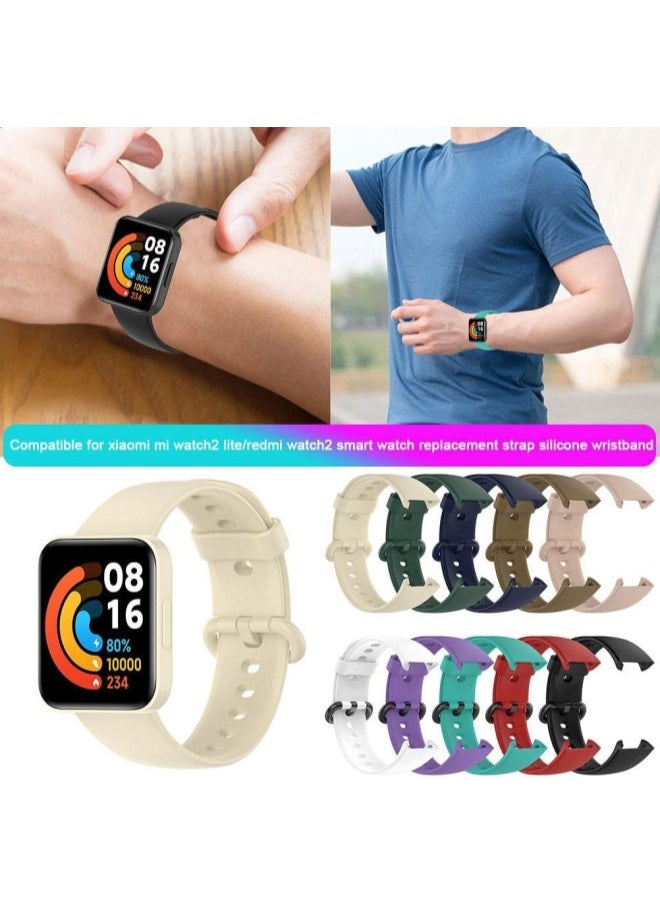 Smart Watch Band, Silicone Replacement Wristband Compatible for Xiaomi Mi Watch2 Lite, Compatible for Redmi Watch 2