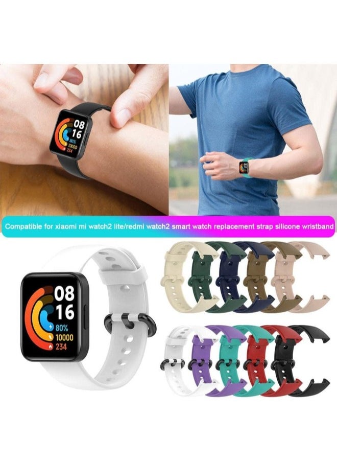 Smart Watch Band, Silicone Replacement Wristband Compatible for Xiaomi Mi Watch2 Lite, Compatible for Redmi Watch 2