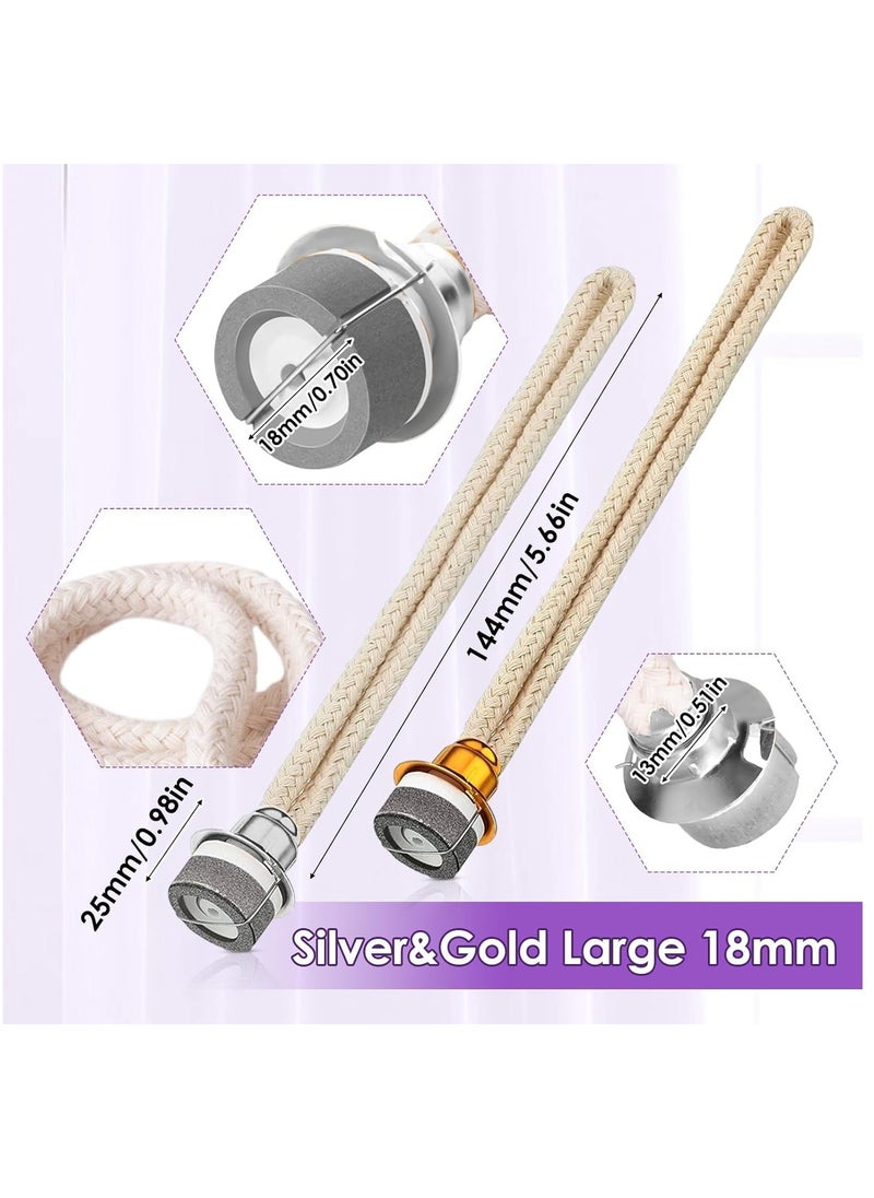 Replacement Wicks for Diffuser Oil Lamps - 2 PCS Silver u0026 Golden 18mm Catalytic Wicks for Fragrance Oil Burners and Aromatherapy Diffusers. Perfect for Enhancing Your Scent Experience!