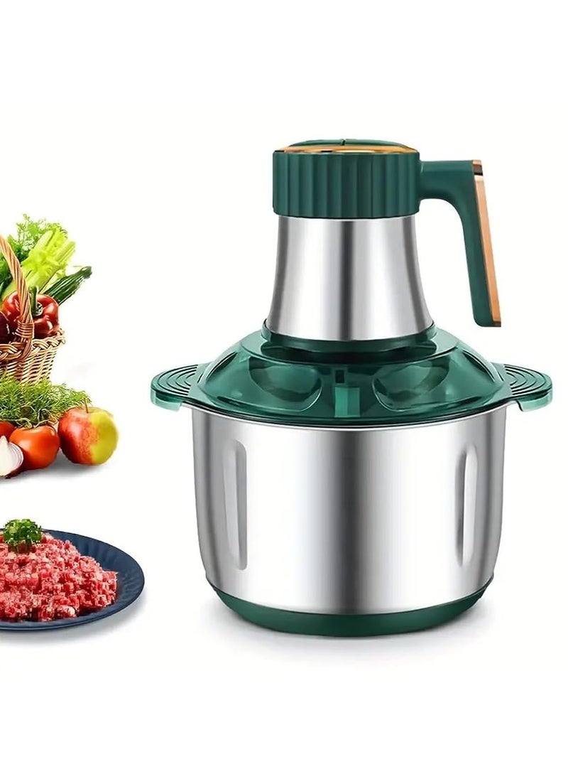 Big Power Food Processor (800W), 5L/6L Meat Chopper, Detachable/Washable Design + Easy Storage, Not Easy to Hurt Hands, for Eggs, Vegetables, Fruits,5L
