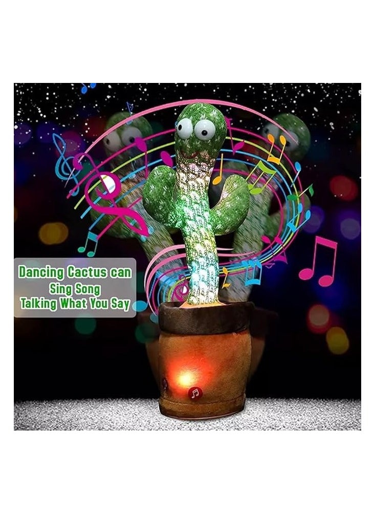 Rechargeable Toys Talking Cactus Baby Toys for Kids Dancing Cactus Toys Can Sing Wriggle Singing Recording Repeat What You Say Funny Education Toys for Children Playing Home Decor for Kids