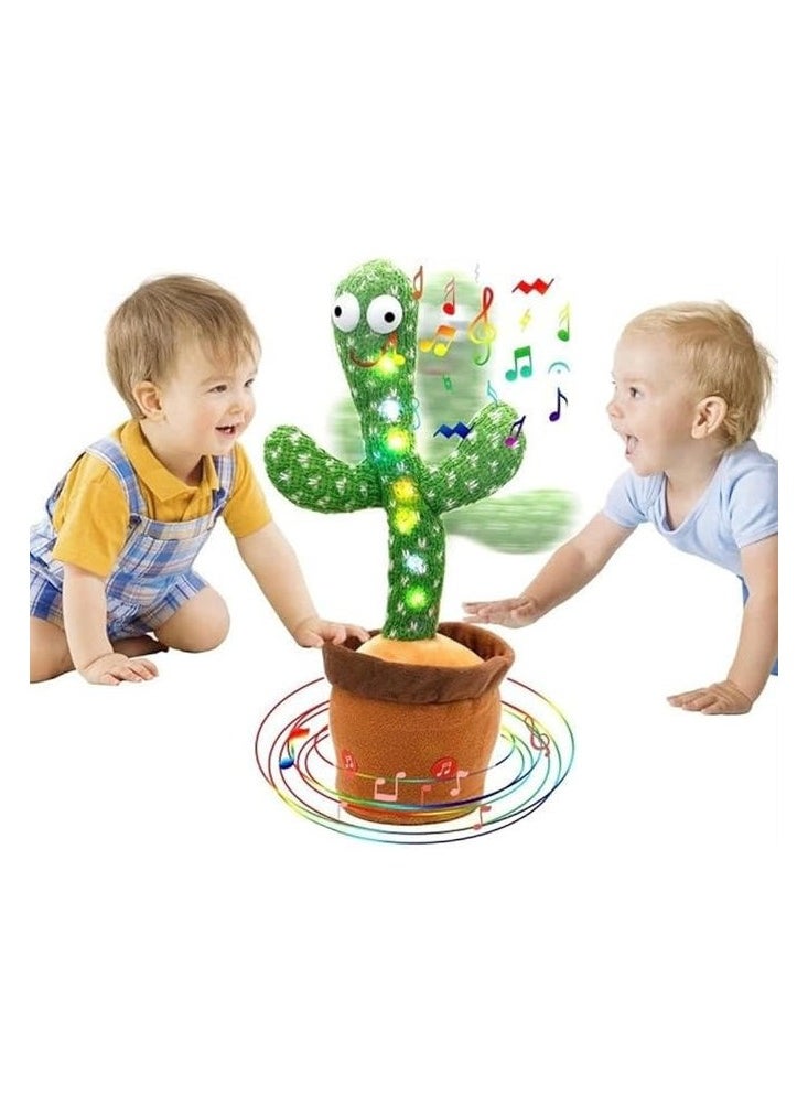 Rechargeable Toys Talking Cactus Baby Toys for Kids Dancing Cactus Toys Can Sing Wriggle Singing Recording Repeat What You Say Funny Education Toys for Children Playing Home Decor for Kids