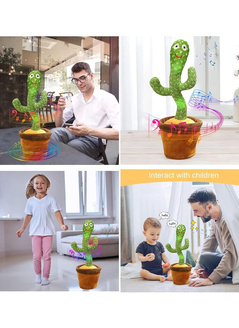 Rechargeable Toys Talking Cactus Baby Toys for Kids Dancing Cactus Toys Can Sing Wriggle Singing Recording Repeat What You Say Funny Education Toys for Children Playing Home Decor for Kids